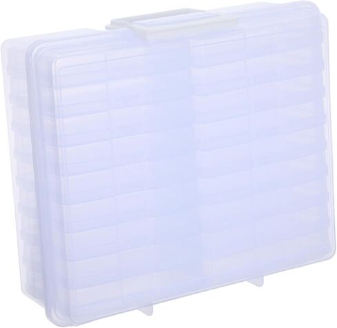 DOITOOL Photo Storage Organizer Box with Handle Portable Plastic Photo and Craft Storage Box with 18 Inner Cases Multifunctional for Home Use in Kuwait