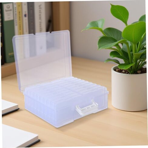 DOITOOL Photo Storage Organizer Box with Handle Portable Plastic Photo and Craft Storage Box with 18 Inner Cases Multifunctional for Home Use in Kuwait