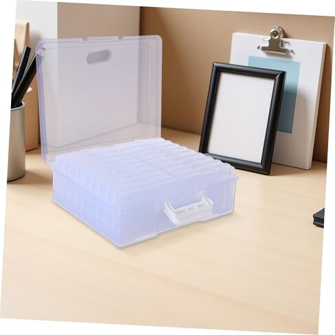 DOITOOL Photo Storage Organizer Box with Handle Portable Plastic Photo and Craft Storage Box with 18 Inner Cases Multifunctional for Home Use in Kuwait