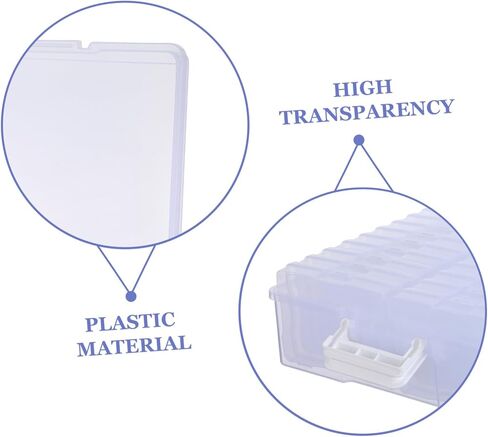 ULTECHNOVO Photo Box Organizer with 18 Inner Photo Storage Cases, Lightweight Plastic Storage Container with High Transparency Design and Handle, for Travel and Home Use in Kuwait