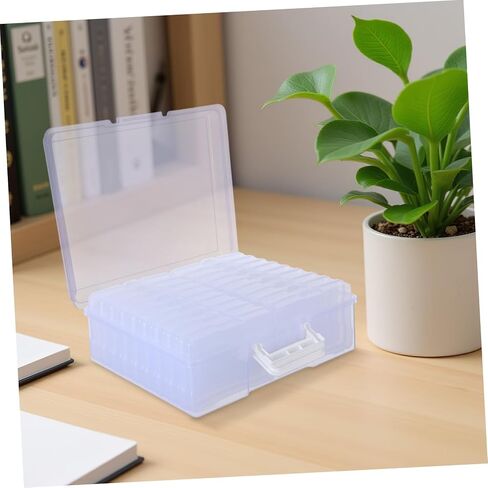 ULTECHNOVO Photo Box Organizer with 18 Inner Photo Storage Cases, Lightweight Plastic Storage Container with High Transparency Design and Handle, for Travel and Home Use in Kuwait