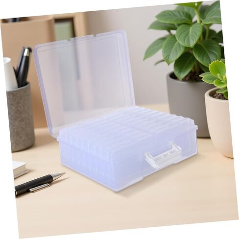 ULTECHNOVO Photo Box Organizer with 18 Inner Photo Storage Cases, Lightweight Plastic Storage Container with High Transparency Design and Handle, for Travel and Home Use in Kuwait