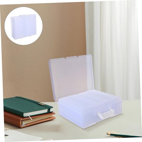 ULTECHNOVO Photo Box Organizer with 18 Inner Photo Storage Cases, Lightweight Plastic Storage Container with High Transparency Design and Handle, for Travel and Home Use in Kuwait