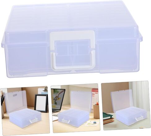 ULTECHNOVO Photo Box Organizer with 18 Inner Photo Storage Cases, Lightweight Plastic Storage Container with High Transparency Design and Handle, for Travel and Home Use in Kuwait