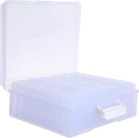 COHEALI Photo Storage Box with 18 Inner Plastic Cases and Handle, Lightweight Multifunctional Organizer for Photos, Postcards, and Valuables, for Home Use and Travel in Kuwait