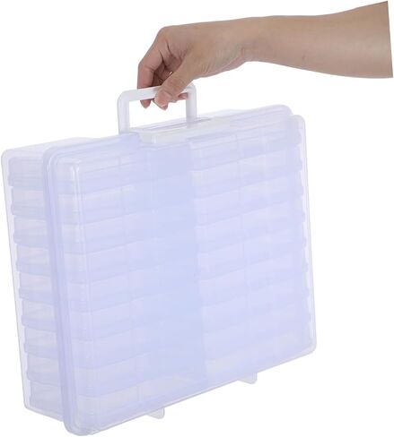COHEALI Photo Storage Box with 18 Inner Plastic Cases and Handle, Lightweight Multifunctional Organizer for Photos, Postcards, and Valuables, for Home Use and Travel in Kuwait
