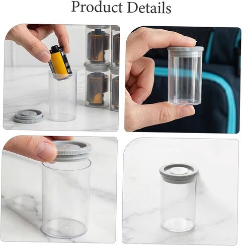 Healeved 40pcs Plastic Film Canisters with Caps Empty Camera Reel Storage Containers Portable Storage Box for Film Coins Accessories Travel and Mobile Studios in Kuwait