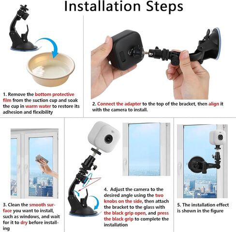 Suction Cup Mount Compatible with Blink Outdoor 4/3/2K+, Blink Mini/2K+ | Weatherproof Camera No Drilling Mount for Windows Glass Doors Car, Adjustable Security Camera Window Mount, Leave No Marks in Kuwait
