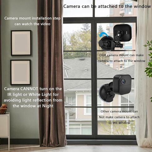 Suction Cup Mount Compatible with Blink Outdoor 4/3/2K+, Blink Mini/2K+ | Weatherproof Camera No Drilling Mount for Windows Glass Doors Car, Adjustable Security Camera Window Mount, Leave No Marks in Kuwait