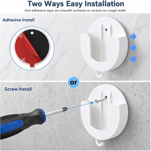 No Drill Camera Mount for Ring Indoor Cam Plus 2K and Ring Indoor Cam, 2 Pack No-Damage Adhesive Wall Mount with Optional Reinforcement Screws, Perfect for Apartments & Home Rentals, White in Kuwait
