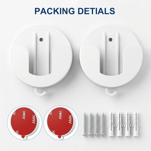 No Drill Camera Mount for Ring Indoor Cam Plus 2K and Ring Indoor Cam, 2 Pack No-Damage Adhesive Wall Mount with Optional Reinforcement Screws, Perfect for Apartments & Home Rentals, White in Kuwait