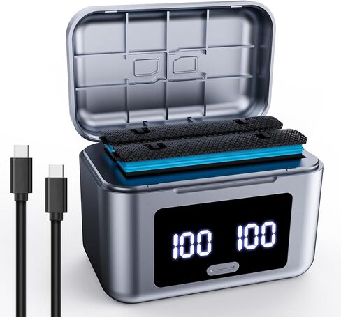 محور شاحن البطارية لبطارية الكاميرا Insta360 X5، كابل USB من النوع C، محطة تخزين شحن البطارية السريعة بقناتين مع فتحات بطاقة Misro SD (محور الشاحن فقط) in Kuwait