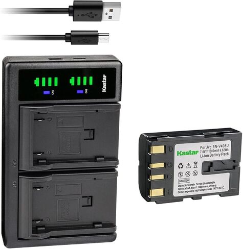 Kastar 3-Pack Battery and LTD2 USB Charger Replacement for JVC GR-DVL700, GR-DVL707, GR-DVL710, GR-DVL715, GR-DVL720, GR-DVL722, GR-DVL725, GR-DVL728, GR-DVL765, GR-DVL767, GR-DVL800, GR-DVL805 in Kuwait