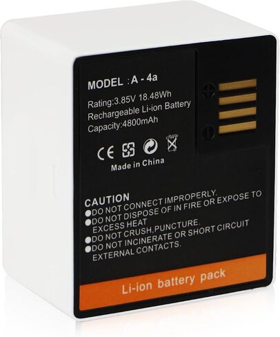 A-4A Battery Replacement for Arlo Ultra, Ultra 2, Pro 3,4,5, 5S 2K Camera | VMC4040P VMA5400 VMC4350P VMC4050P VMC5040 VMS4240P VMC4060P A-4A Battery Pack 3.85V 4800mAh 18.48Wh in Kuwait