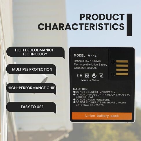 A-4A Battery Replacement for Arlo Ultra, Ultra 2, Pro 3,4,5, 5S 2K Camera | VMC4040P VMA5400 VMC4350P VMC4050P VMC5040 VMS4240P VMC4060P A-4A Battery Pack 3.85V 4800mAh 18.48Wh in Kuwait