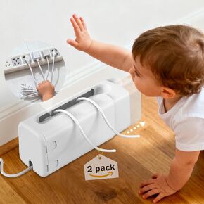 Babylush Baby Proof Power Strip Cover Box, 1 Pack | Adjustable Length,Baby Proof Cords,Baby Proof Surge Protector,Fits Most Power Strip,Lock System,Simple to Use,ABS in Saudi Arabia