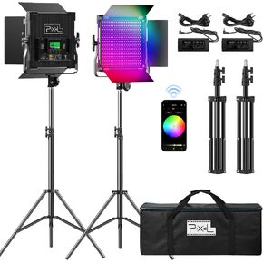 Pixel RGB Photography Lighting Kit, P45 Video Light 50W Professional LED Studio Lights, 2600K-10000K Dimmable Photo Lights for Filming Camera Video Recording Stage Shooting Streaming YouTube TikTok in Saudi Arabia