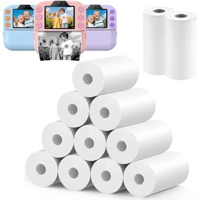 Kids Camera Instant Print, Toddler Toys, Portable Digital Camera 64GB SD Card, Kid Toy for Ages 3-12 Girl, Purple &10 Rolls Instant Print Refill Paper Set in Kuwait