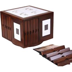 6x4 Inch Wooden Photo Frame Box, Rotating Base Photo Storage Cube Box, Holds 400 Photos, Decorative Album Organizer for Home Decor Wedding Memento Gifts in Kuwait