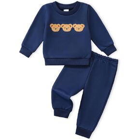 NZRVAWS Toddler Baby Boy Clothes Infant Fall Winter Outfit Long Sleeve Pant Top Set 2Pcs Sweatshirt 0 Month-3 Years in Kuwait