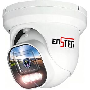 ENSTER 8MP 4K PoE Security Camera Outdoor | Compatible ONVIF & RTSP, Full Metal, Color Night Vision, AI Human & Vehicle Detection, IP66 Waterproof, Built-in Mic in Kuwait