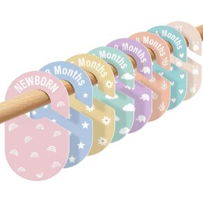 COOLBEBE Baby Closet Dividers, 8 Pcs Double-Sided Nursery Clothes Organizer | for Newborn to 2T, Baby Clothes Size Hanger Organizer, Fit Most Rods, Neutral for Boy & Girl Nursery Decor, Rainbow in Saudi Arabia