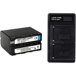 8800mAh NP-F960 NP-F970 NP F960 NP F970 Battery, Dual Charger, Compatible For Sony CCD-RV100 DCR-SC100 SC55 SC65 TR3000 TR3300 Camera(SET B) in Kuwait