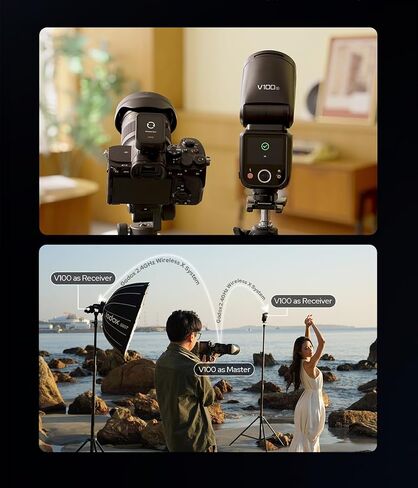 Godox V100 S V100-S 100W Flash for Sony, with LAPGOOD 24" Handheld Softbox | OLED Touchscreen Control, 2.4G Wireless TTL 1/8000 HSS, Buil-in Li-ion, 1.7s Recycle Time, 400 Full Power Flashes in Kuwait