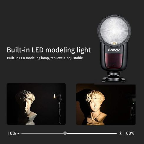 GODOX V1 V1-C V1C Camera Flash for Canon Flash Speedlite | 76Ws 2.4G TTL1/8000 HSS Godox Flash for Canon,480 Full Power Flashes,1.5s Recycle Time,LED Modeling Lamp(USA Version) in Kuwait