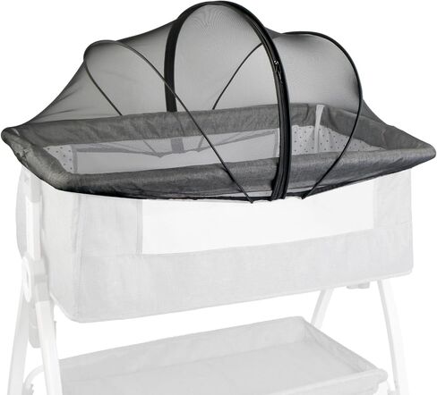 Bassinet Mosquito Net Cover, Storage Bag Included, White | Breathable Mesh, 2-Way Zipper, Adjustable Size, Keep Cats Out in Kuwait