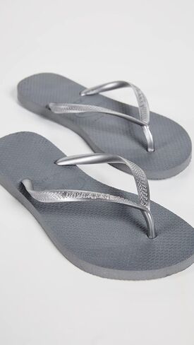 Havaianas Women's Slim Flip Flops Sandals - Steel Grey, 7/8 in Kuwait