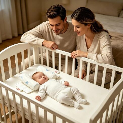 Infant Head Shaping Pillow Cover, Soft Cotton Infant Pillow Case | Cotton Polyester Blend, Soft Breathable Material, Stroller Crib Bed Pad, Travel Outdoor Rest, Machine Washable Care in Kuwait