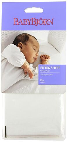 BabyBjörn Fitted Sheet for Cradle, White, Organic in Kuwait