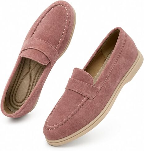 HIULYCENCE Womens Slip on Loafers Dressy Casual Shoes for Work | Loafers for Womens Slip on Shoes Faux Suede Comfortable Dressy Casual for Spring Fall Shoes for Walking in Kuwait