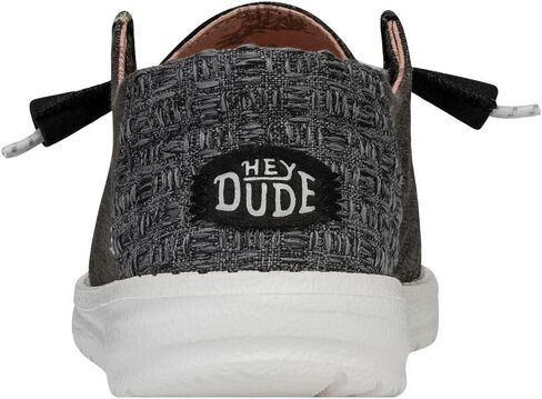 HEYDUDE Wendy Chambray Crosshatch Black Size 9 | Womens Shoes | Womens Slip-on Loafers | Comfortable & Light-Weight in Kuwait