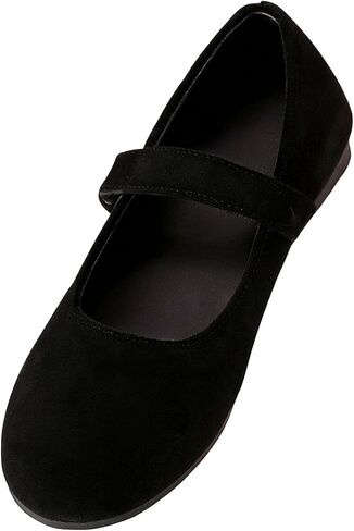 Wide Toe Box Flat Shoes Women Mary Jane Flat Shoes Comofortable Ballet Flat with Adjustable Straps Slip on Washable Knit Casual Flats Dress for Women Dressy in Kuwait