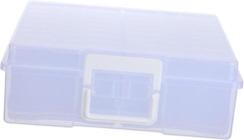 Sewroro Photo Storage Box with 18 Inner Dividers, Plastic Photo Organizer Container for 4"x6" Pictures and Cards, Portable Storage Bin with Handle for Photography and Small Items in Kuwait