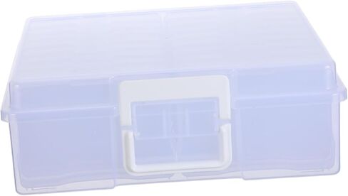 Lurrose Photo Storage Box with 18 Inner Plastic Organizers Portable Photo Storage Container for 4" X 6" Pictures for Travel and Home Use in Kuwait