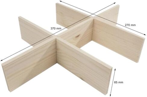 Natural Wood Storage Organizer Box, 6-Compartment Wooden Tray with Handles, Rustic Desktop Organizer for Office Home Kitchen Bathroom, Unfinished Wood Craft Container in Kuwait