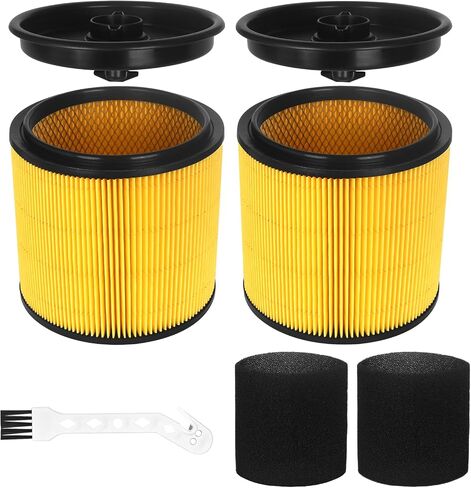 2 Pack VCFS Filters Replacement for Vacmaster Filter and Hart Shop Vacuum VCFS VWM510 VFB511B 0201 with 2 Foam Sleeve and 1 Brush in Kuwait