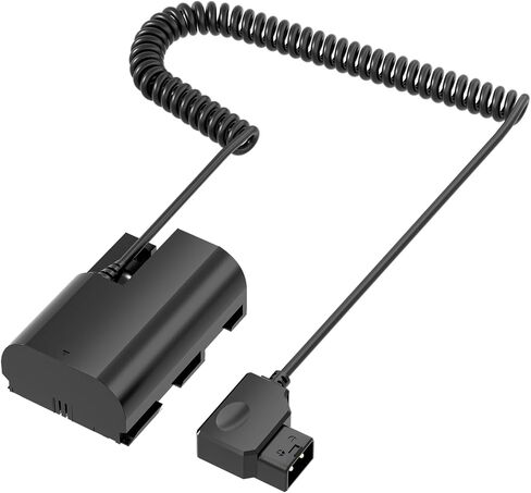 D-Tap to DR-E6 Dummy Battery Coiled Cable for V-Mount Battery - Replace LP-E6, LP-E6N, LP-E6NH Coupler for Canon EOS 5DS, 5DSR, 5D Mark II, 5D III, 5D IV, 60D, 60Da, 6D, 70D, 7D, 7D II, 80D in Kuwait