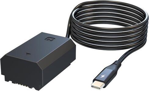 NP-FZ100 Coupler Dummy Battery to USB Type-C Power Adapter Cable for Sony Alpha A7 III A7 IV A7R III A7R IV A7C A1 FX3 A6600 A6700 Camera in Kuwait