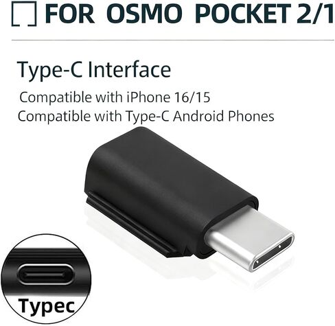 IIIZ USB-C Adapter for DJI Pocket 2/Osmo Pocket Linking for Smartphones | for iPhone 17/Air/16/15 Galaxy S26/S25/S24 & Android, Plug & Play, Stable Transmission, Unlock Creative Ways for Pocket 2 in Kuwait