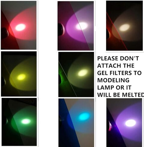 BANLTRE 8 Pieces 12 x 12-Inches Transparent Color Correction Lighting Gel Filter - Colored Gel Light Filter Plastic Sheet in Kuwait