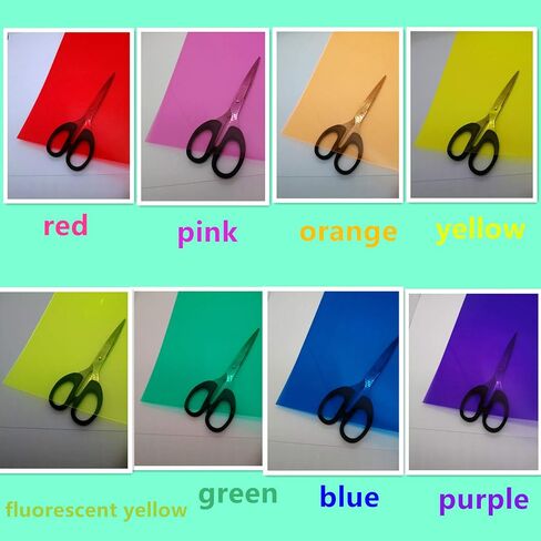 BANLTRE 8 Pieces 12 x 12-Inches Transparent Color Correction Lighting Gel Filter - Colored Gel Light Filter Plastic Sheet in Kuwait