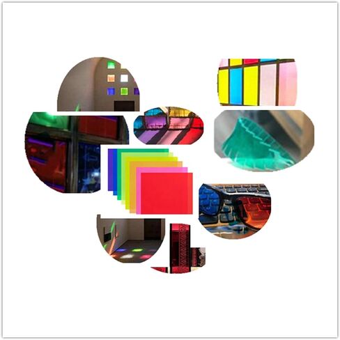 BANLTRE 8 Pieces 12 x 12-Inches Transparent Color Correction Lighting Gel Filter - Colored Gel Light Filter Plastic Sheet in Kuwait