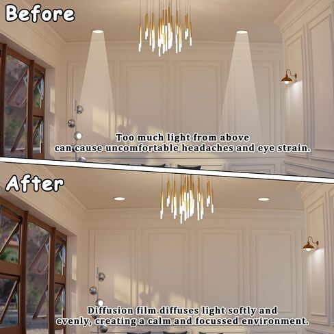 LED Light Diffuser Film 3PCS Adhesive Light Diffuser Board Anti-Glare for Ceiling Lights, Downlight, Spotlight, Panel Lights, 11.8x11.8in in Kuwait