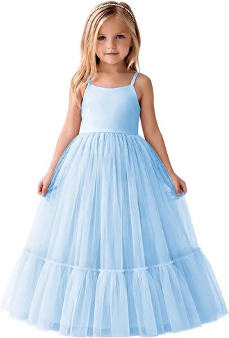 Floral Lace Flower Girls Dresses Wedding Tulle Princess Gown in Kuwait