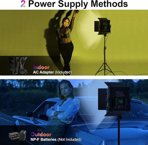 Pixel RGB Photography Lighting Kit, P45 Video Light 50W Professional LED Studio Lights, 2600K-10000K Dimmable Photo Lights for Filming Camera Video Recording Stage Shooting Streaming YouTube TikTok in Kuwait
