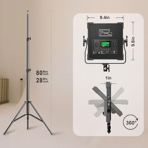 Pixel RGB Photography Lighting Kit, P45 Video Light 50W Professional LED Studio Lights, 2600K-10000K Dimmable Photo Lights for Filming Camera Video Recording Stage Shooting Streaming YouTube TikTok in Kuwait